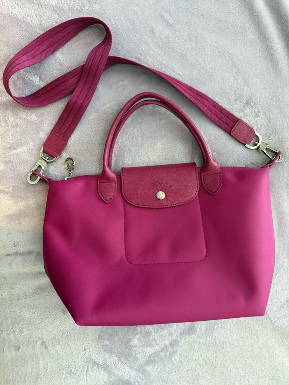 EUC Longchamp modele depose pink tote